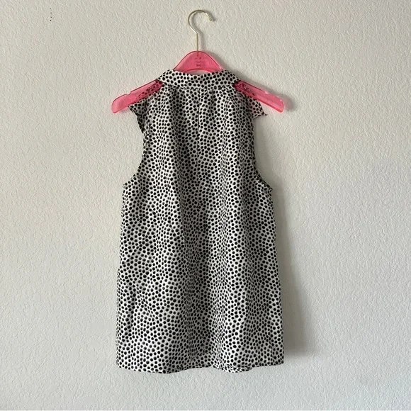 Cynthia Rowley Polka Dot 100% Silk Sleeveless Top Size Medium - Picture 3 of 7